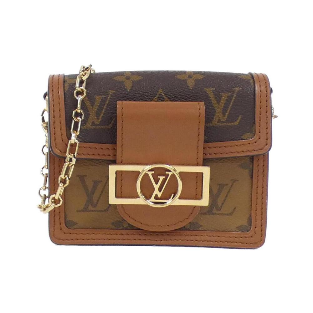 Louis Vuitton Monogram Reverse Pico Dauphine Small Leather Shoulder Bag Brown